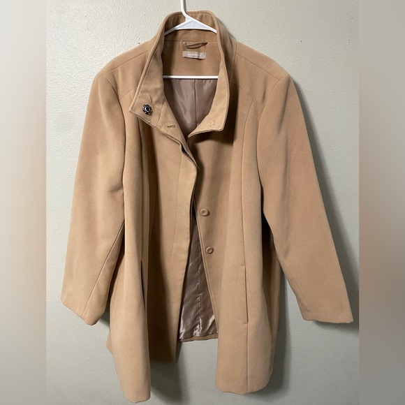 Anthology Funnel Neck Single-Breasted Long Coat Camel Color with Woman size 26 - Picture 8 of 10